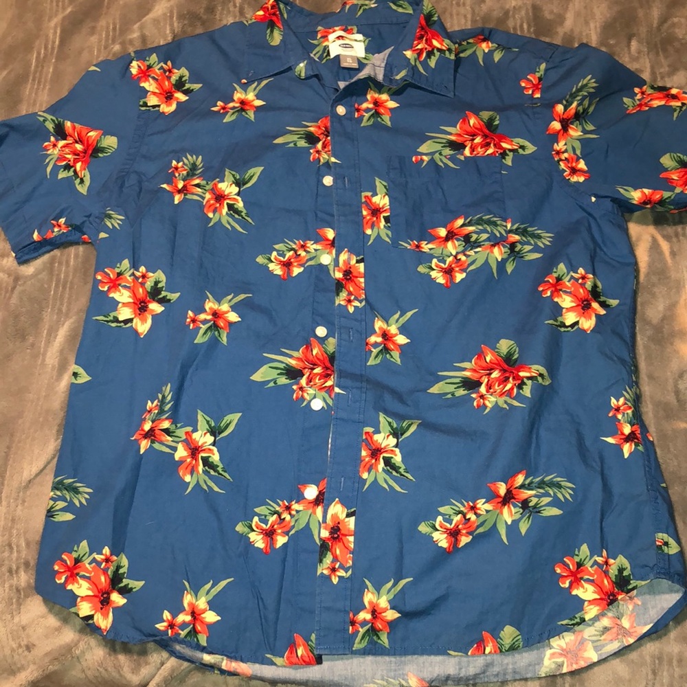 XL/TG Old Navy Hawaiian floral Blue Button-up 🌺